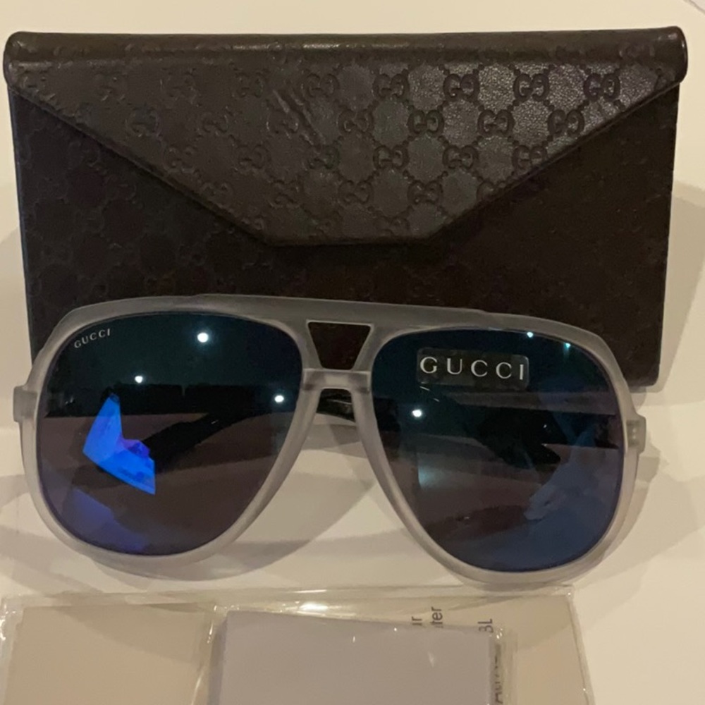 Authentic Gucci Gray Sunglasses with Black Case